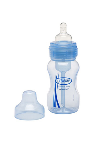 Бутылочка для кормления Dr.Brown's (Доктор Браун) Natural Flow c широким горлышком, пластик, 240 мл, для мальчика